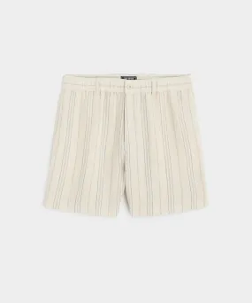 5" Linen Beachcomber Short in Cream Stripe
