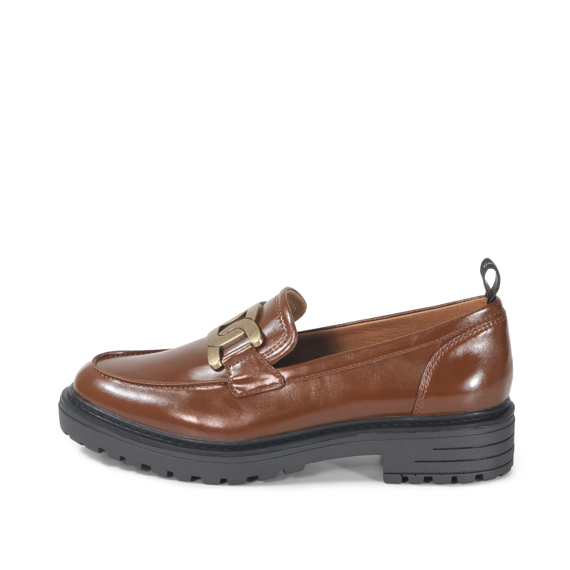 Arezzo Metallic Chain Loafers (Nutshell)
