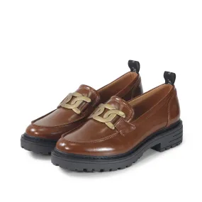 Arezzo Metallic Chain Loafers (Nutshell)