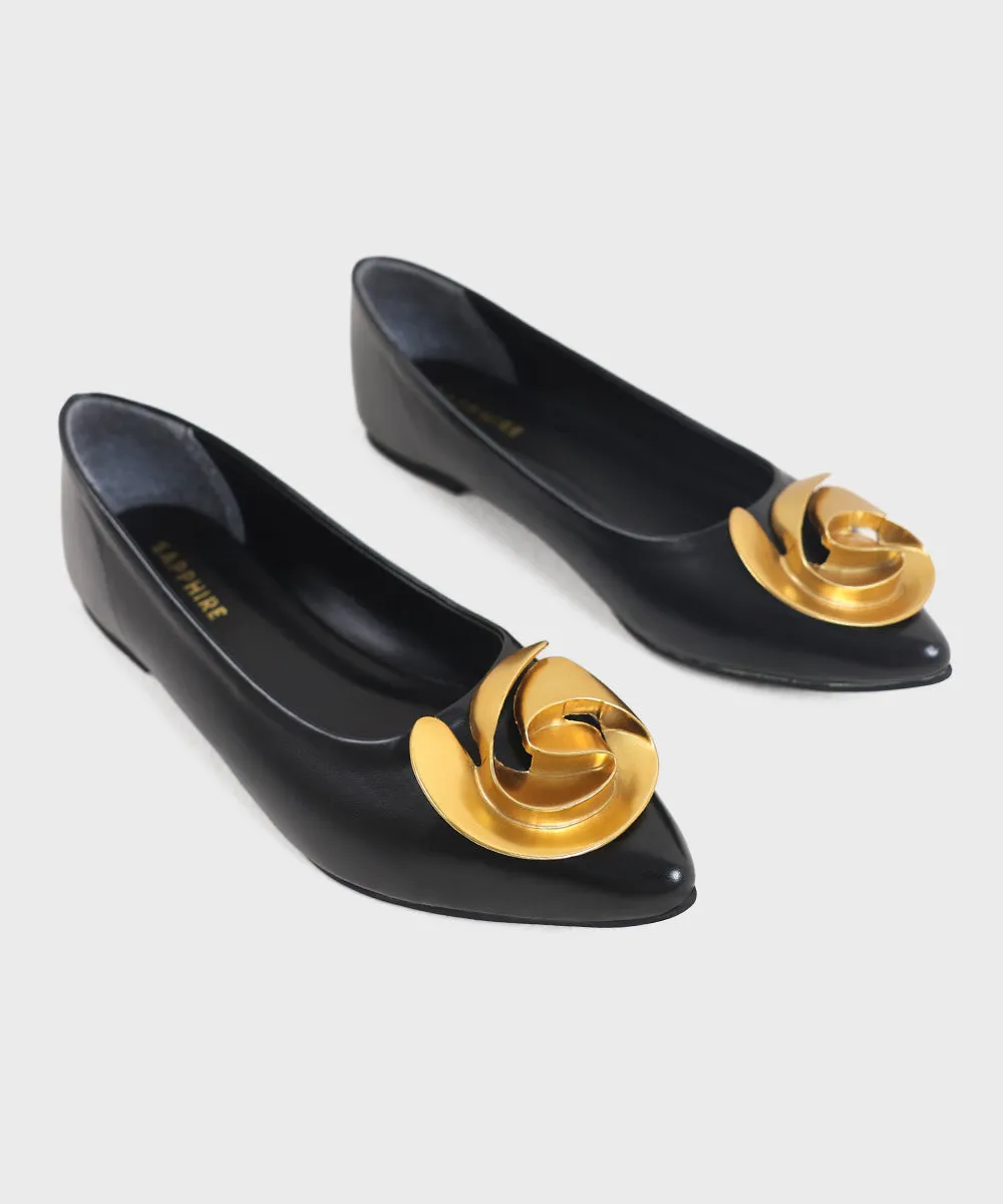 Black Faux Leather Pumps