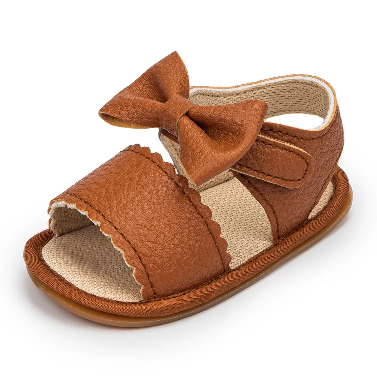 Breathable Anti-slip First Walker Bowknot Leather Sandals