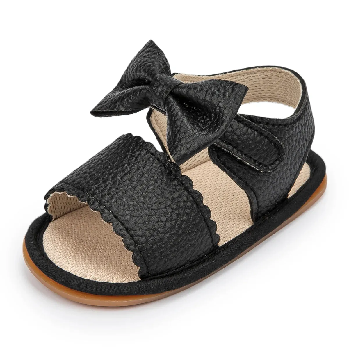 Breathable Anti-slip First Walker Bowknot Leather Sandals