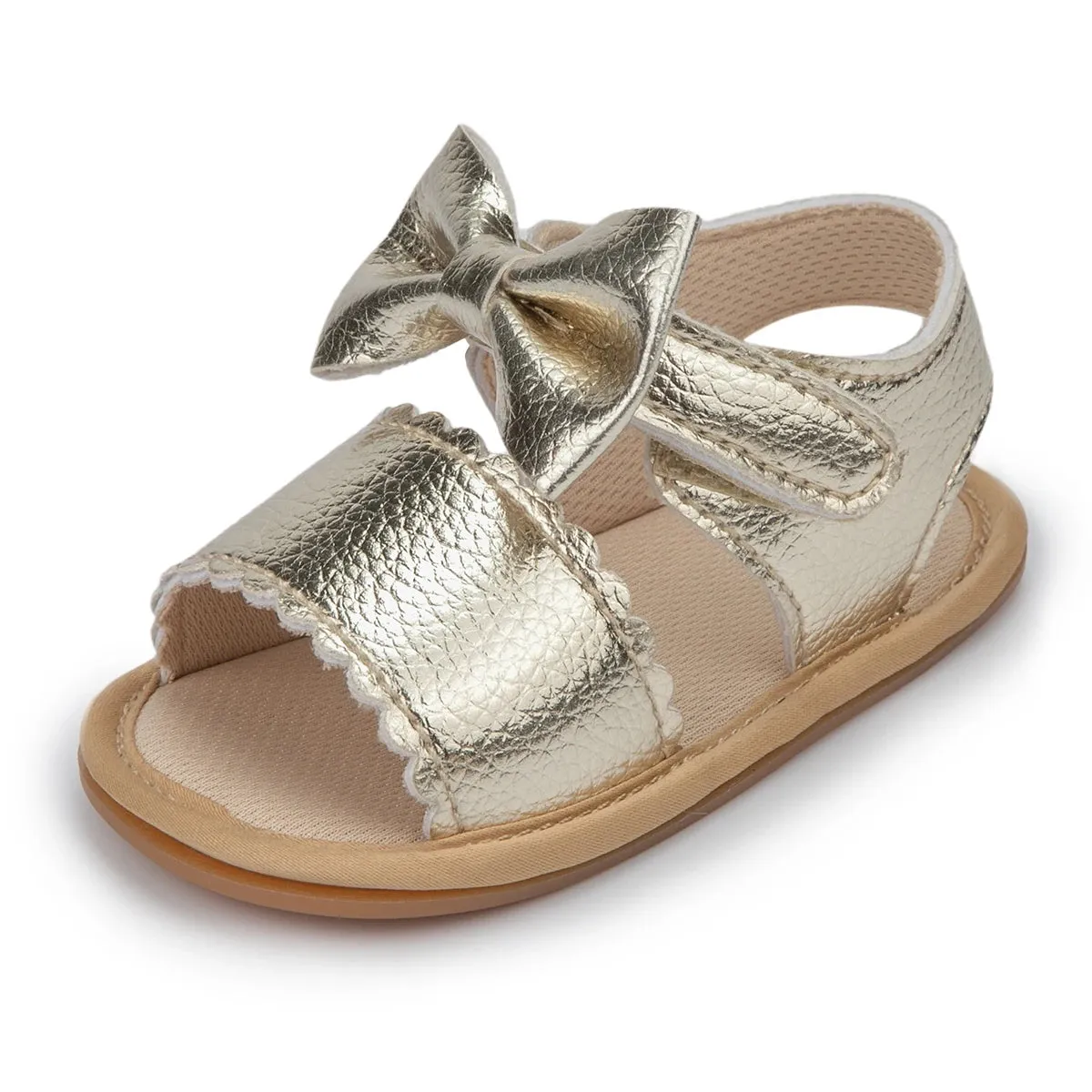 Breathable Anti-slip First Walker Bowknot Leather Sandals