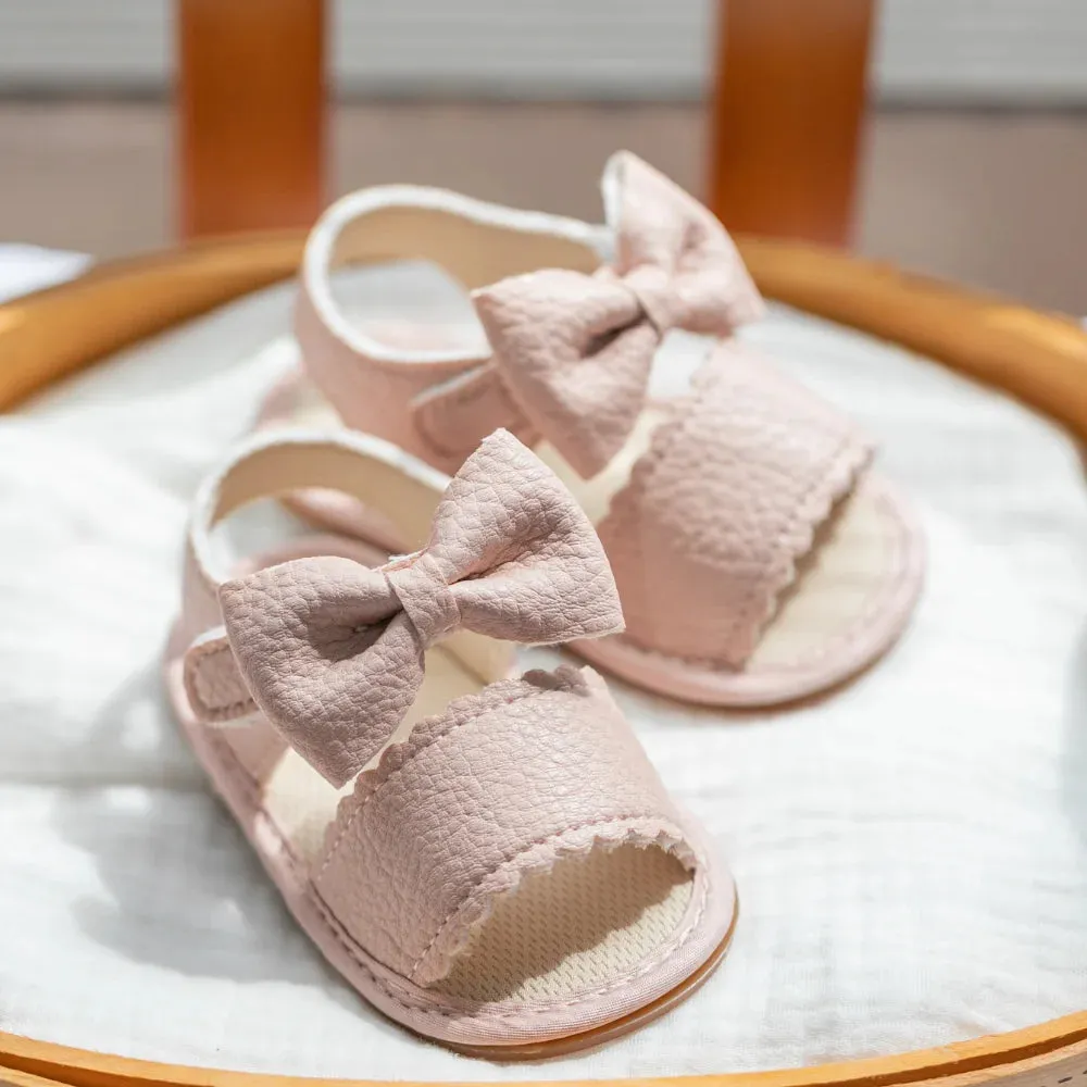 Breathable Anti-slip First Walker Bowknot Leather Sandals
