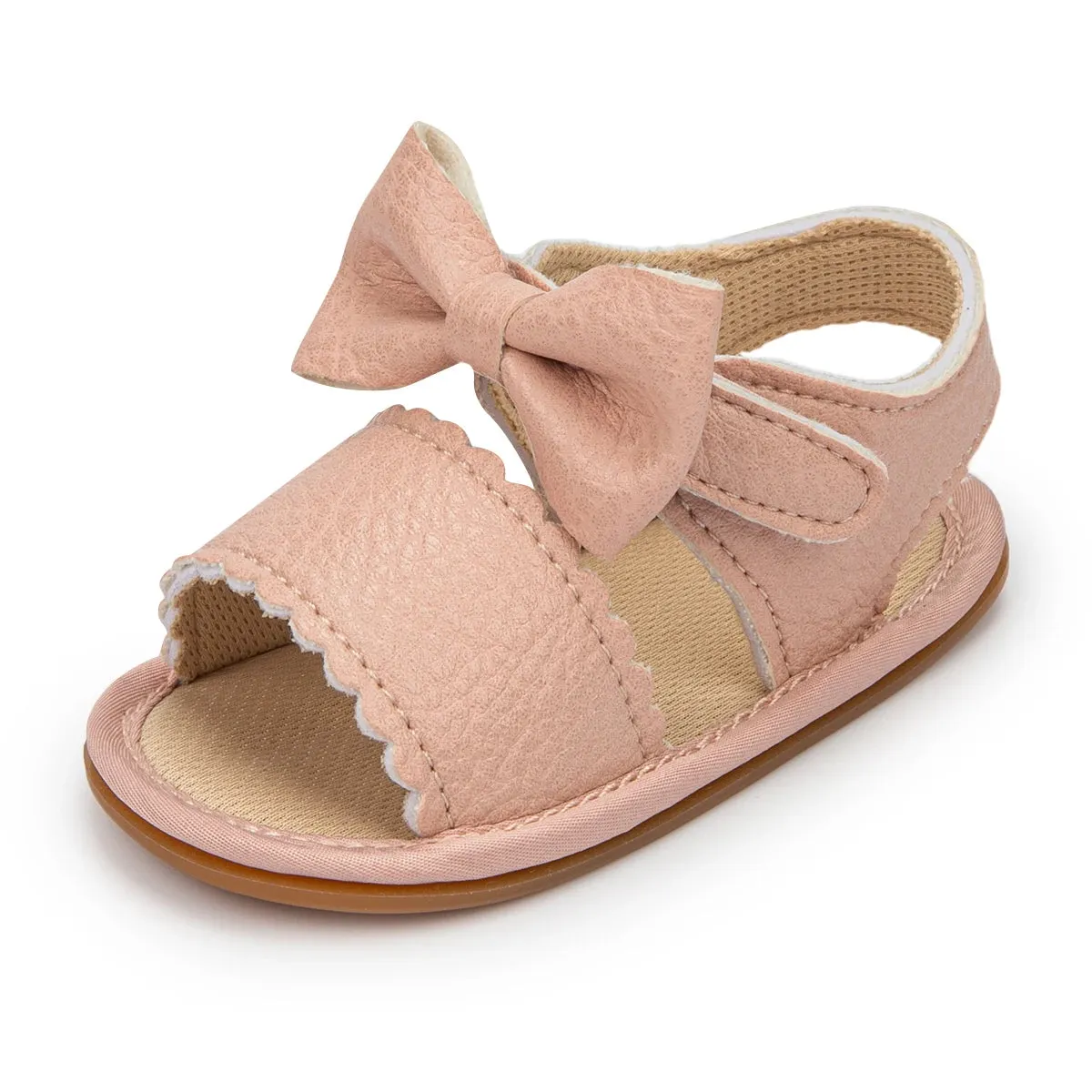 Breathable Anti-slip First Walker Bowknot Leather Sandals