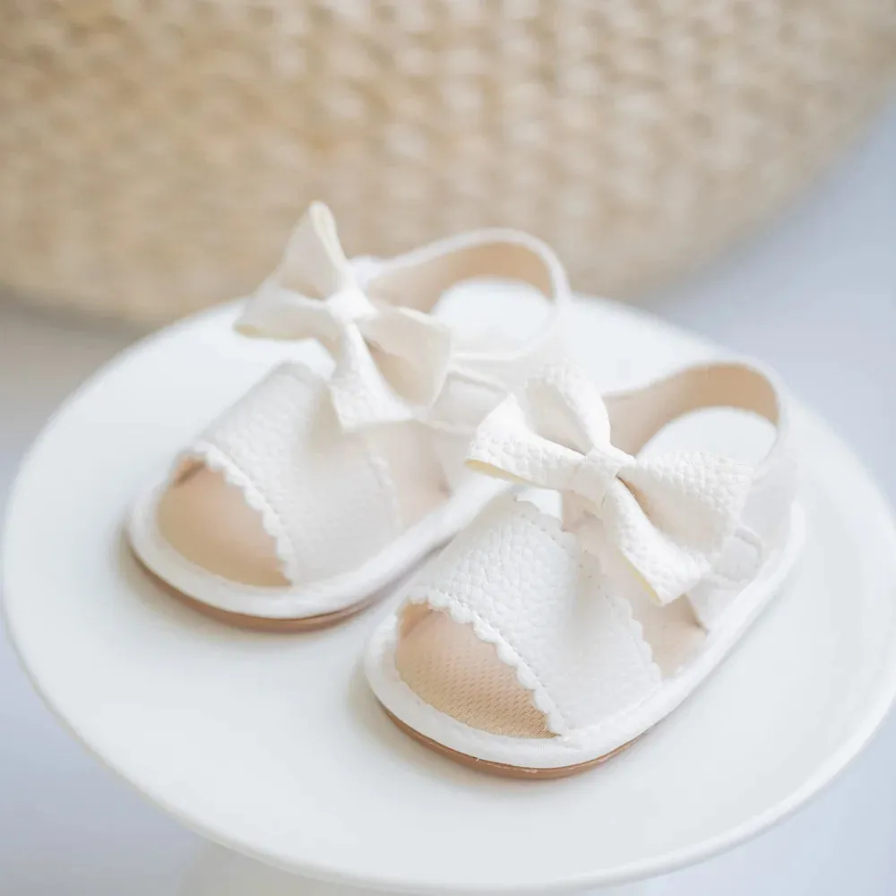 Breathable Anti-slip First Walker Bowknot Leather Sandals