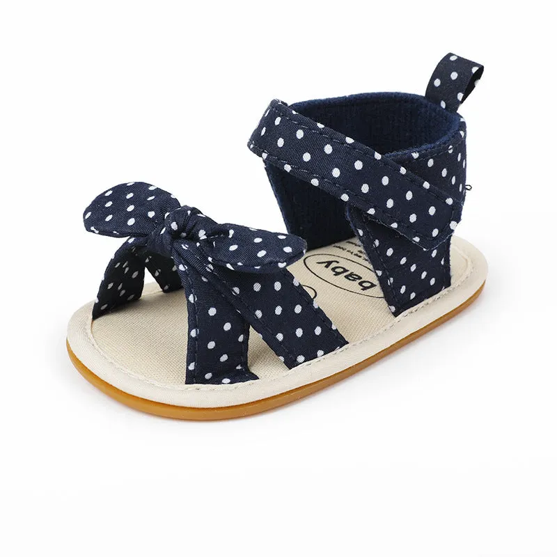 Breathable Cotton Velcro Strap Stripe Sandals