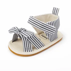 Breathable Cotton Velcro Strap Stripe Sandals