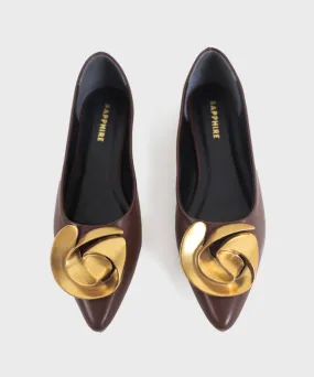 Brown Faux Leather Pumps