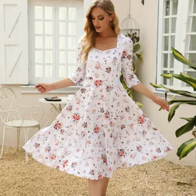 Dinazah Floral Banquet Elegant Dress