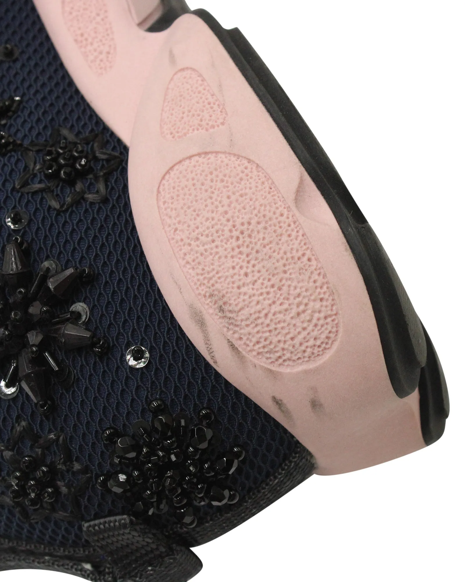 Dior Fusion Embellished Slip-On Sneakers in Navy Blue Mesh