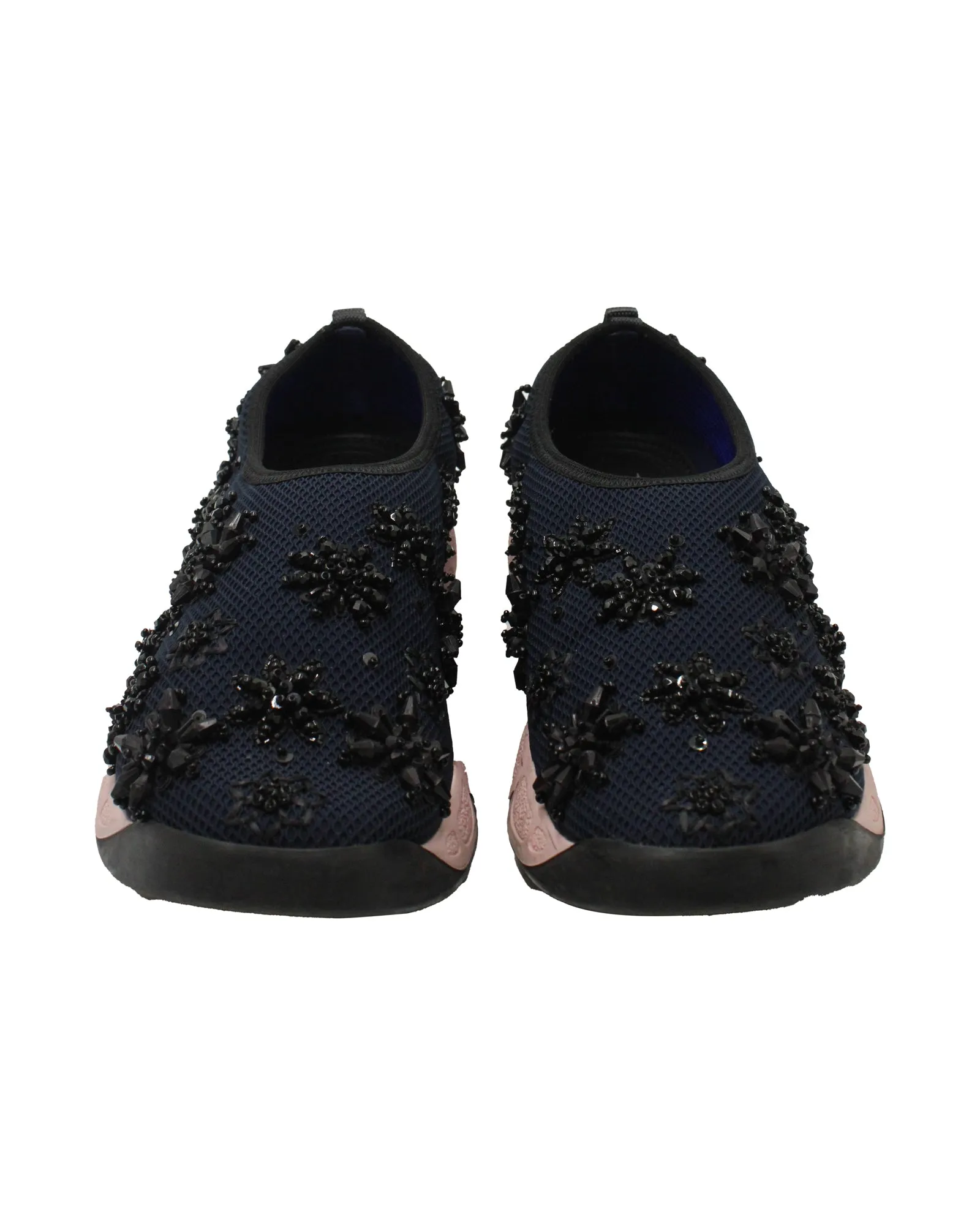 Dior Fusion Embellished Slip-On Sneakers in Navy Blue Mesh
