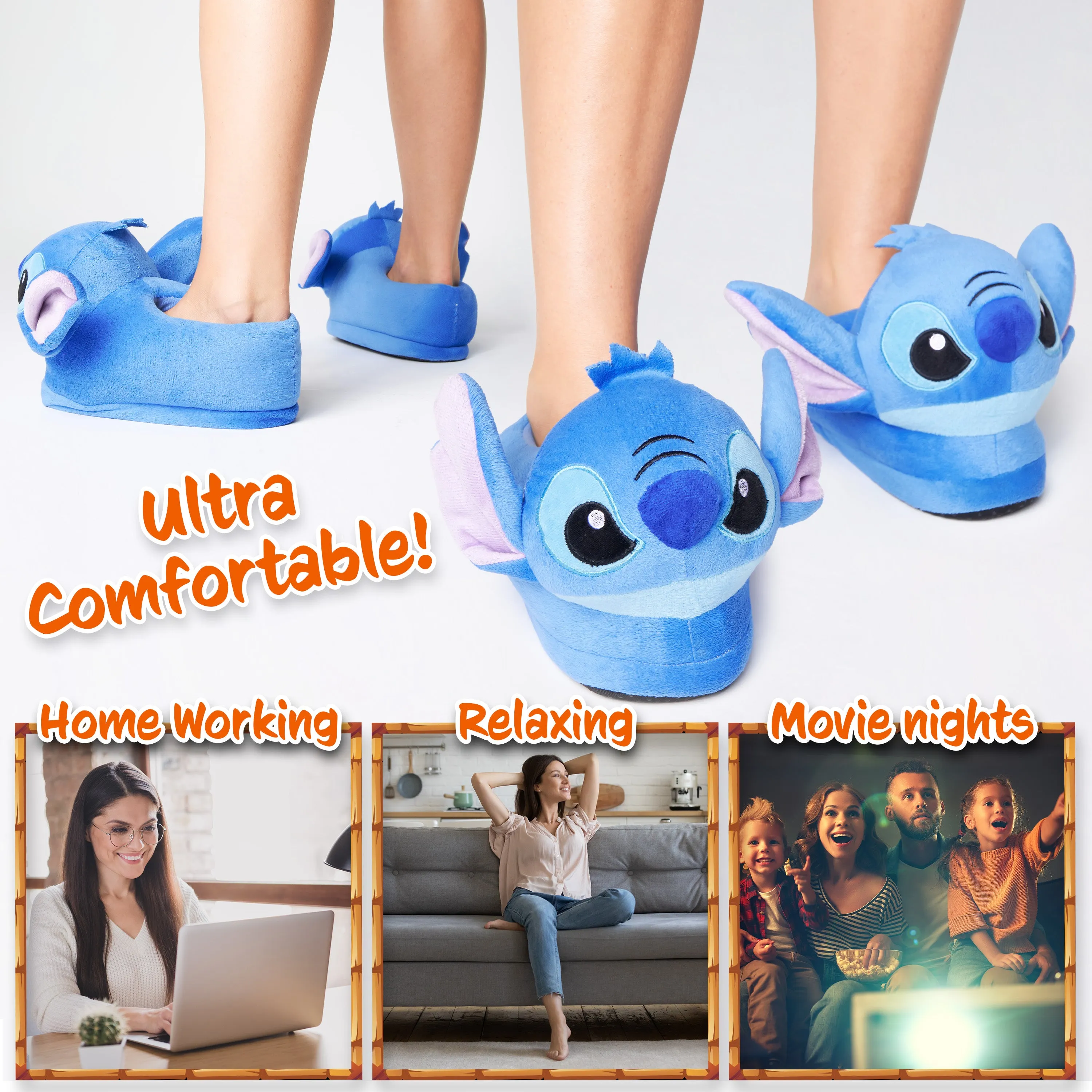 Disney Slippers Women, Plush Ladies Slippers, Stitch