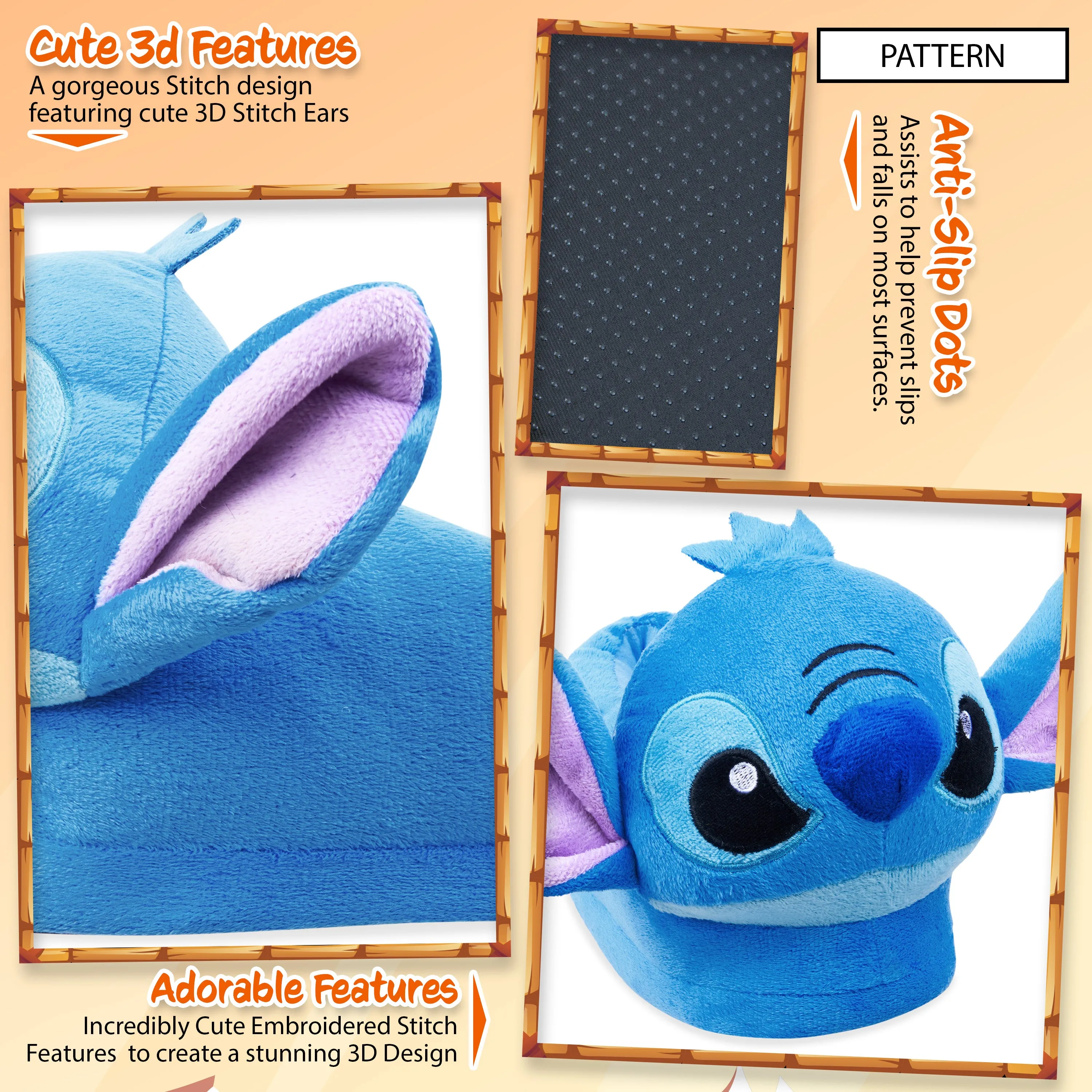 Disney Slippers Women, Plush Ladies Slippers, Stitch