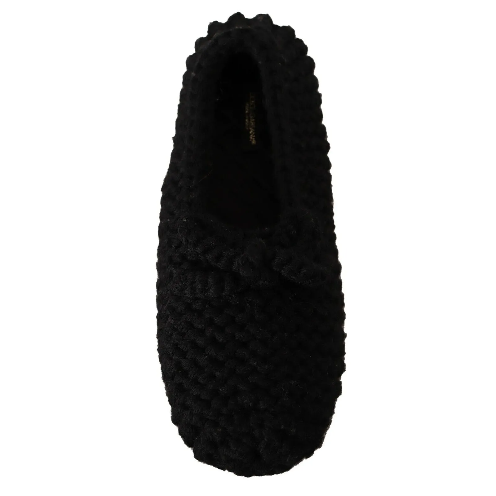 Dolce & Gabbana Elegant Black Wool Knit Ballet Flats
