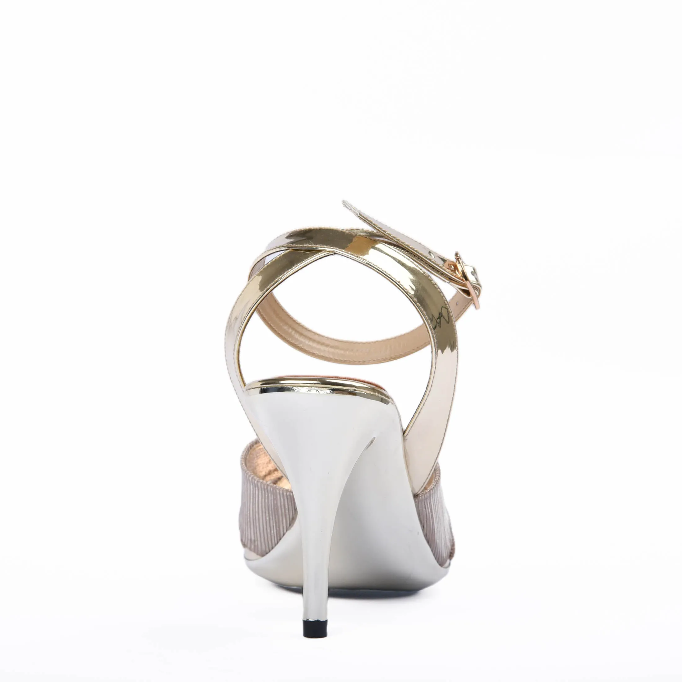 Elegant Gold Crisscross Heel Sandals | 278C-X