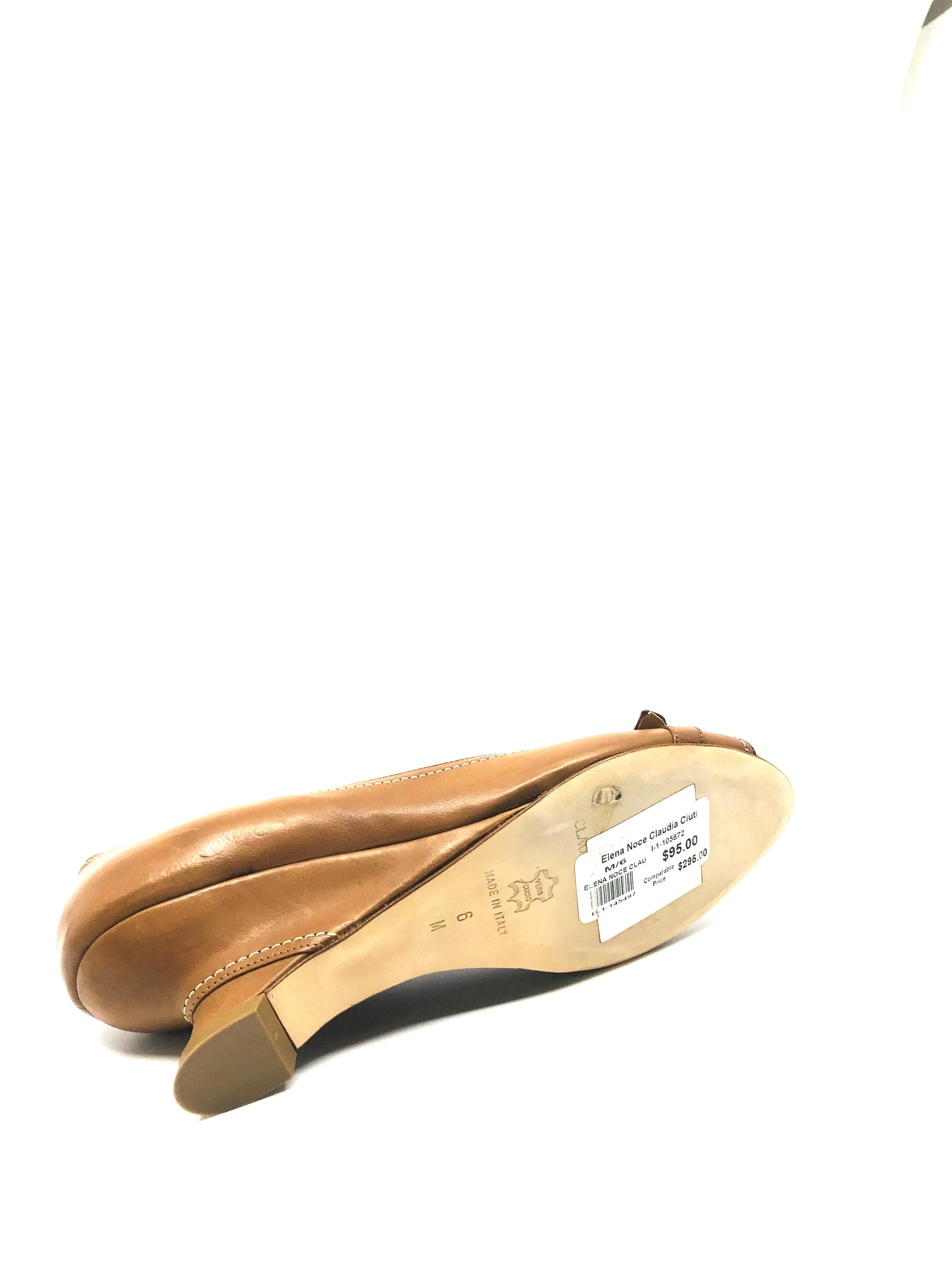 Elena Noce Tan Leather Claudia Ciuti Wedge Pumps