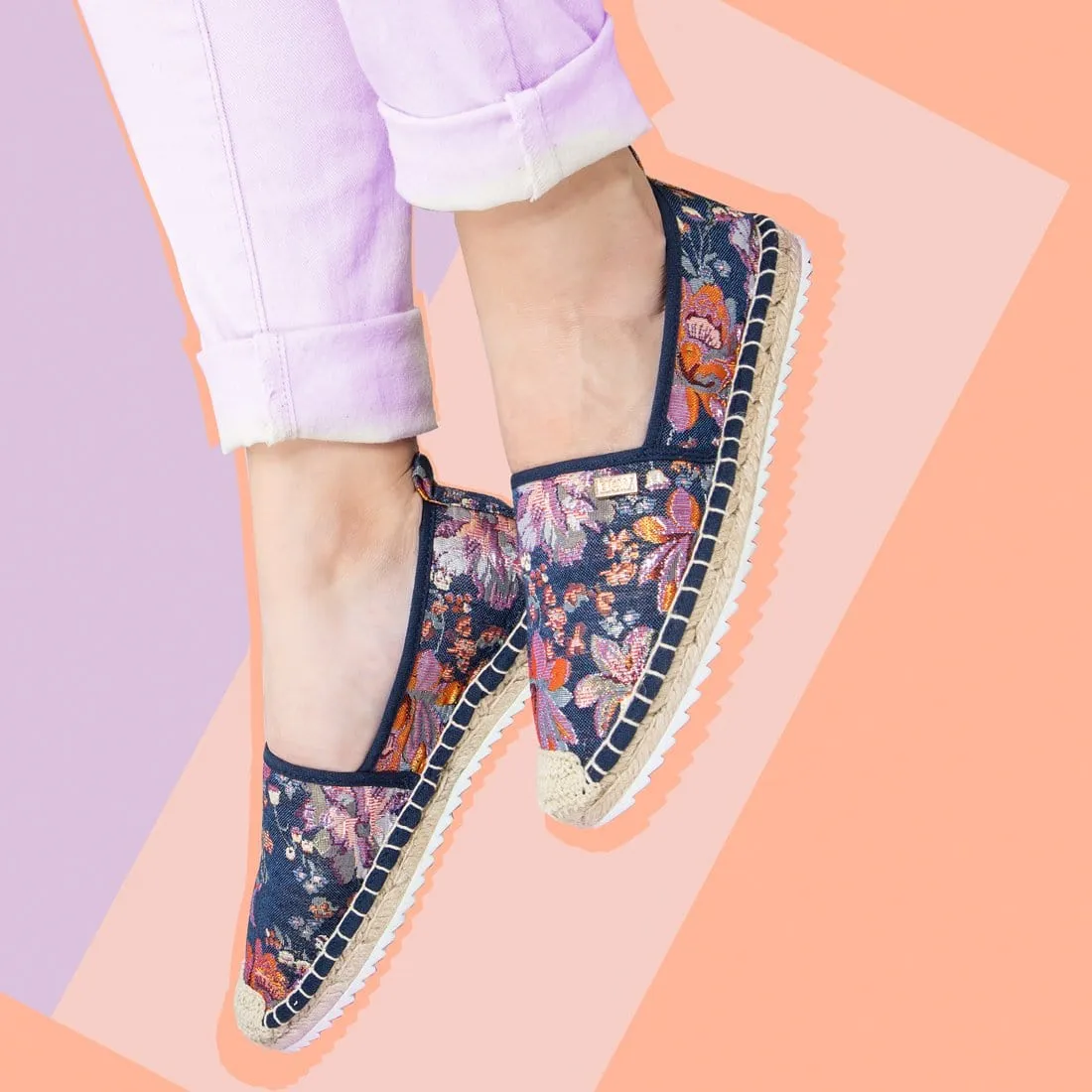 Espadrilles Creta Denim Flowers