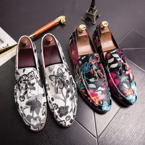 fashion brand men's shoes spring and autumn new designer men's comfortable printing personality large size casual shoes