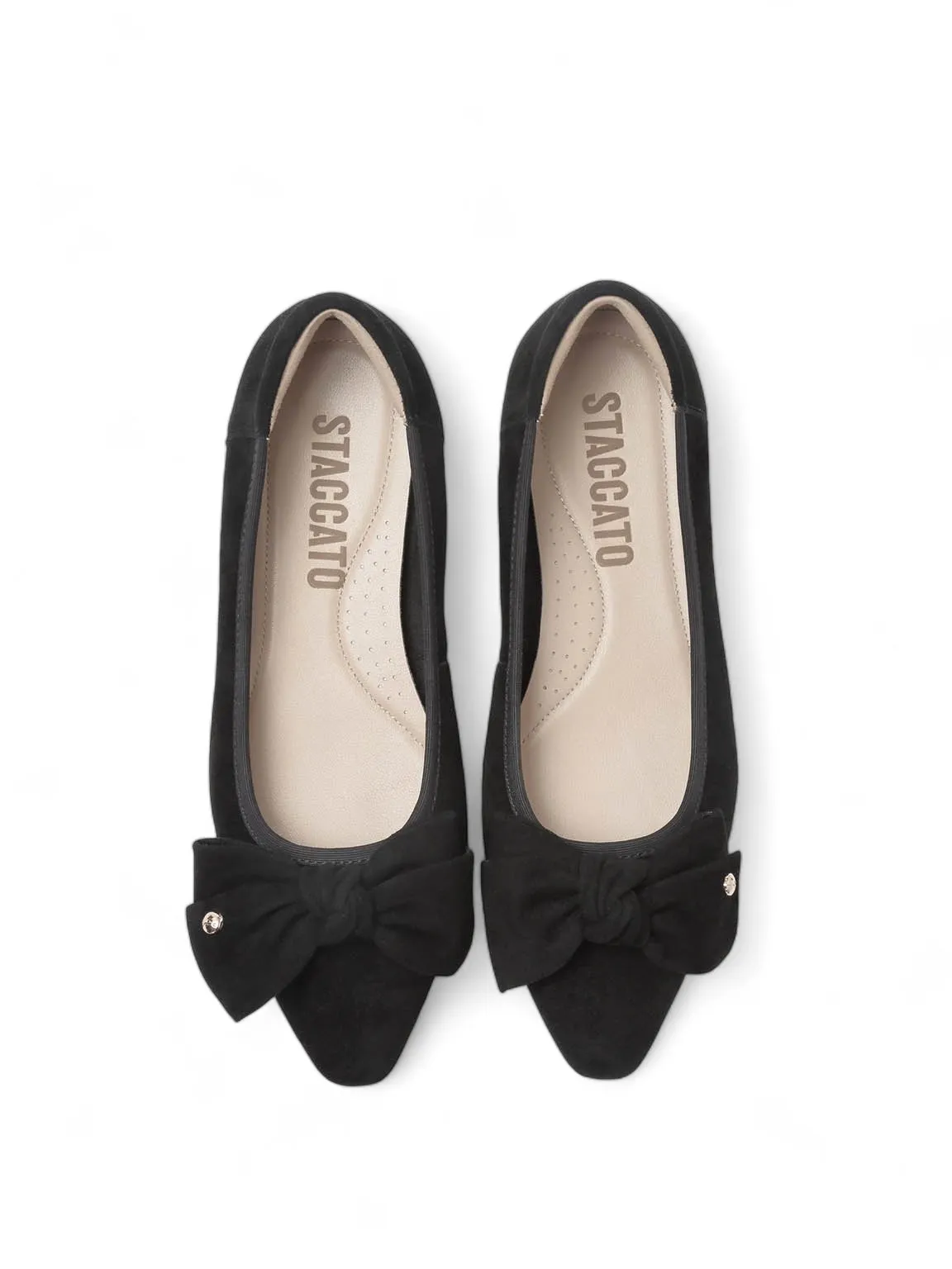 Fluffy Bow Ballerina Flats