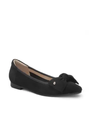 Fluffy Bow Ballerina Flats