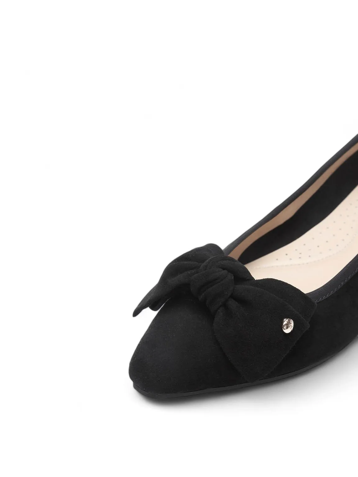 Fluffy Bow Ballerina Flats