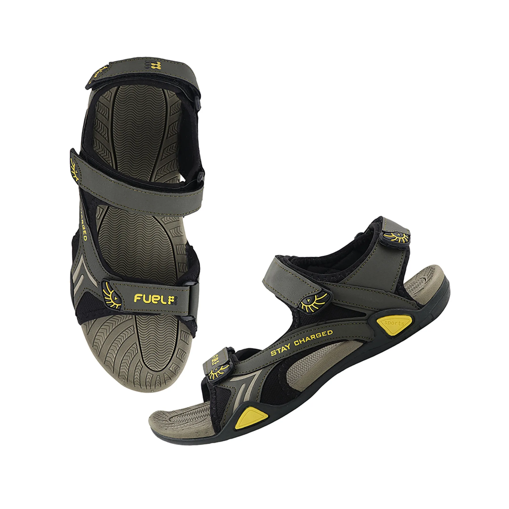 Fuel Victor Sandals For Men's (Olive-Yellow)