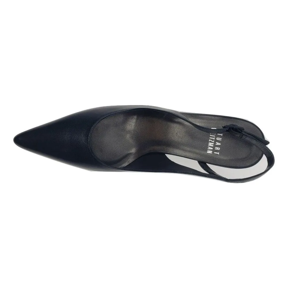 Gala Navy Leather Stuart Weitzman Slingback Pumps