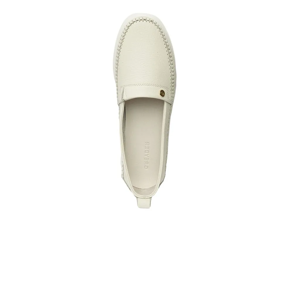 Greyder Women's Stiched Loafers In White