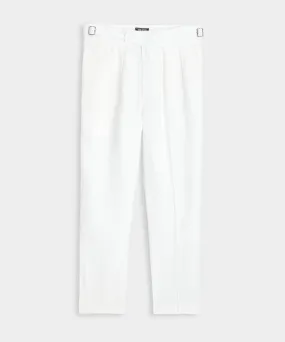 Irish Linen Gurkha Trouser in White