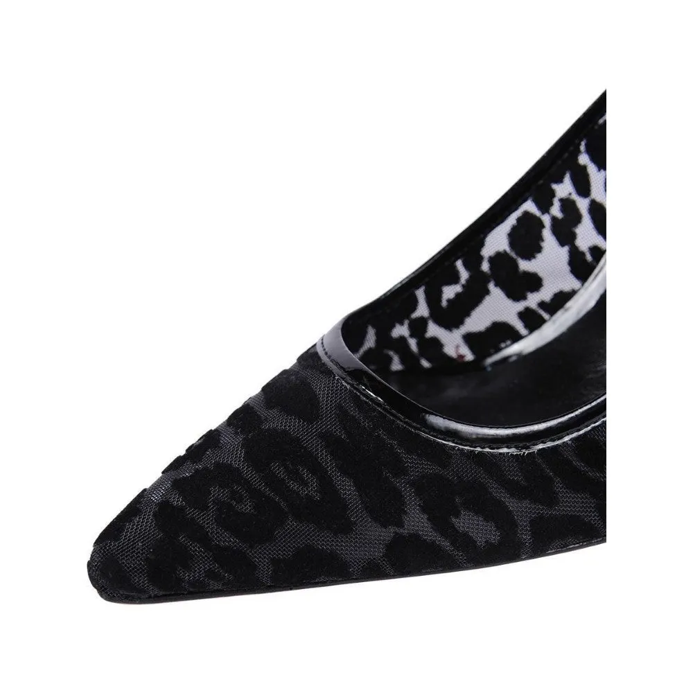 Jon Josef Women's Altea Black Leopard Mesh Combo Heel Pump