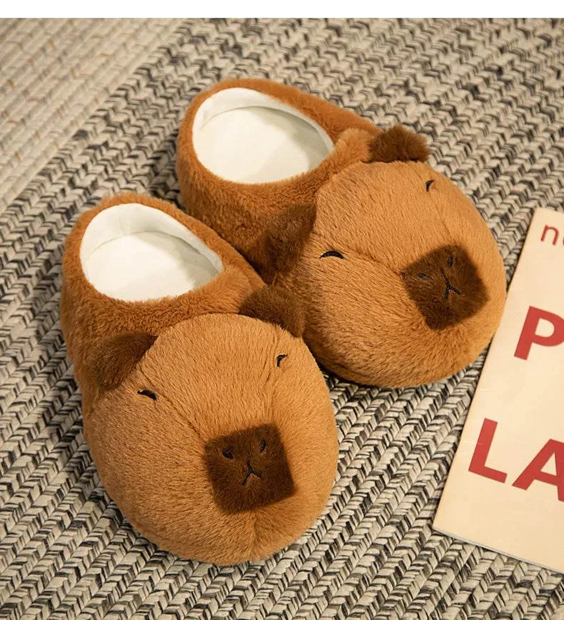 Kawaii Capybara Plush Slippers | Capybara Slippers