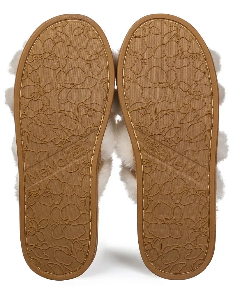 Me Moi Ivory Serina Plush Slippers