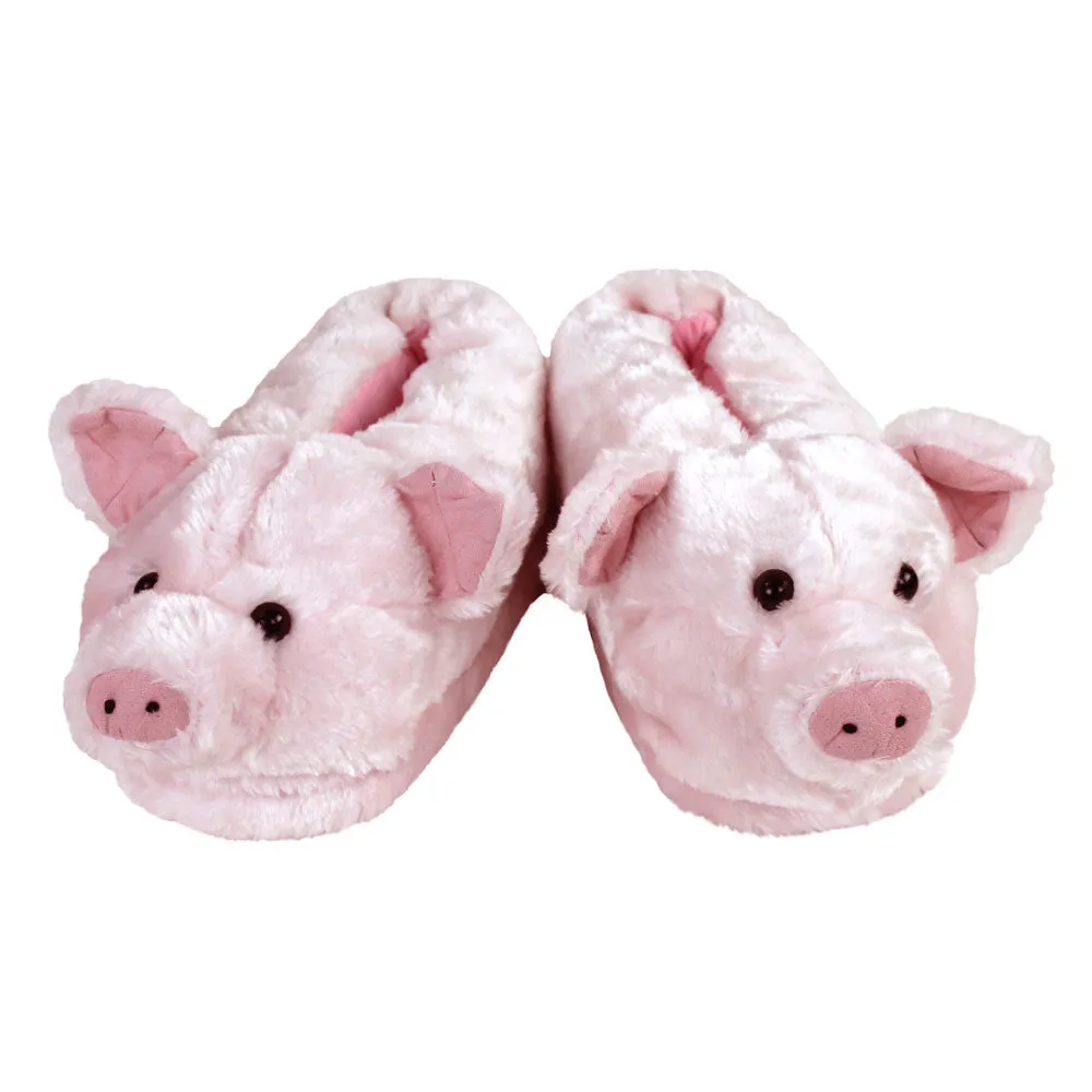 Pig Design Animal Slippers JulesRoche Cozy Plush Non-Slip