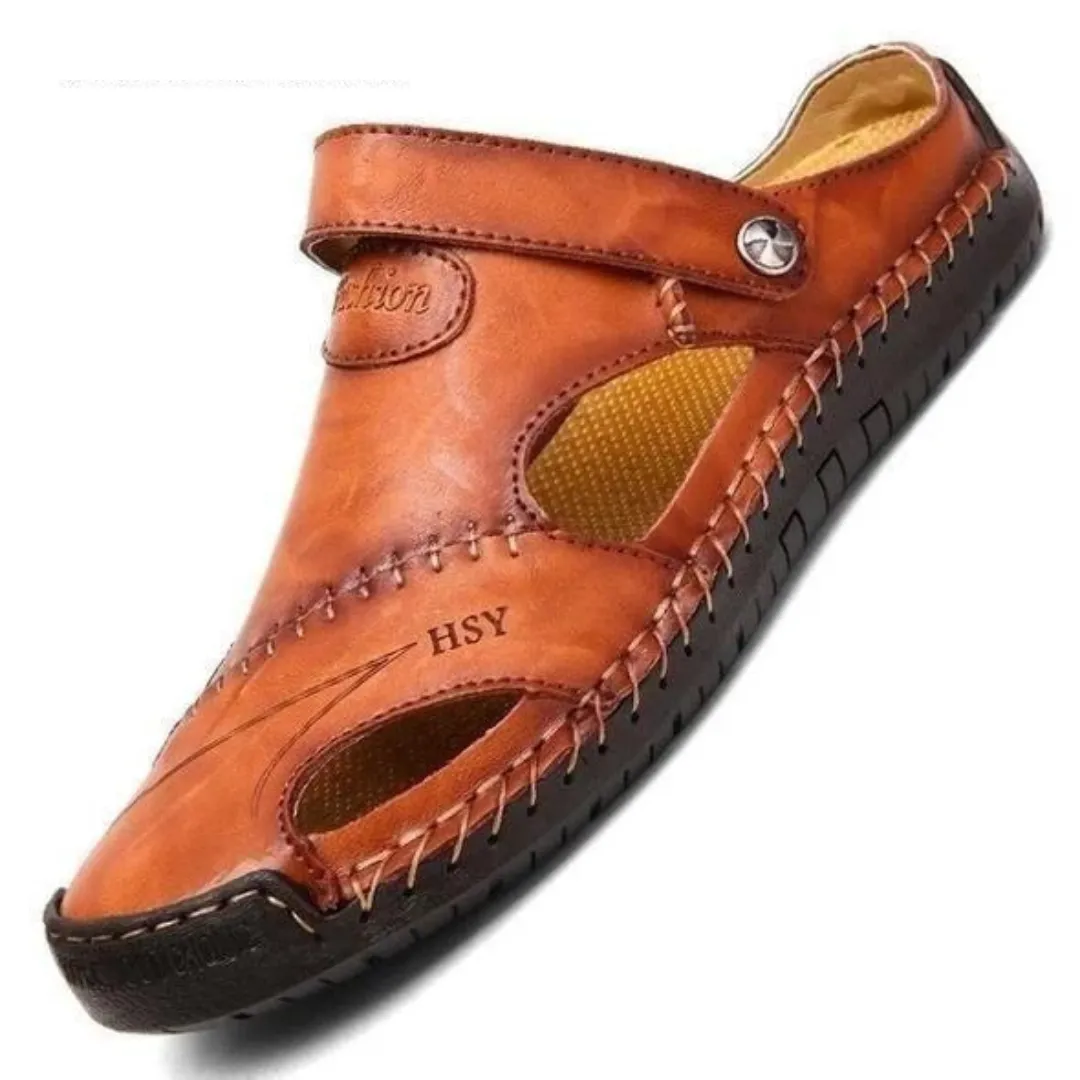 Premium Soft Leather Men's Breathable Outdoor Sandals