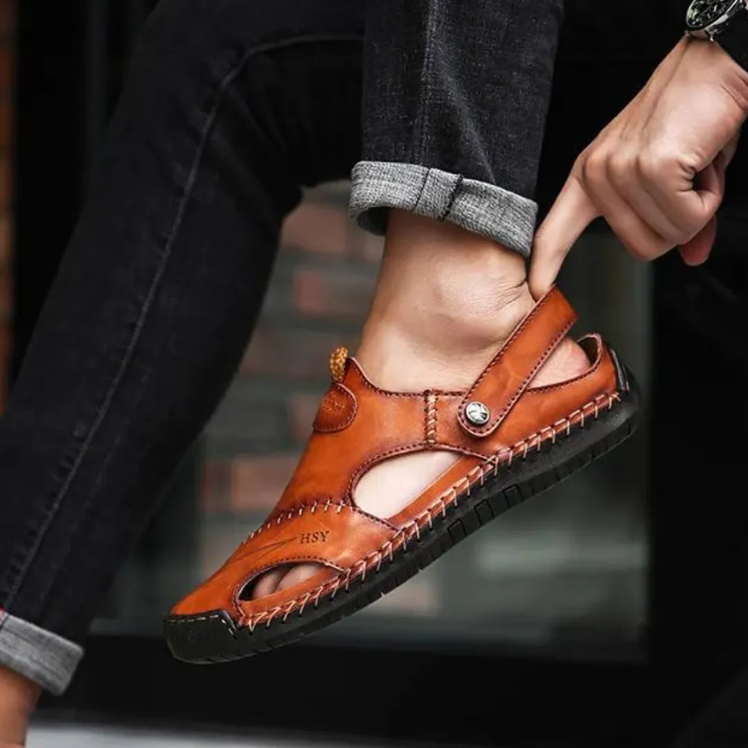 Premium Soft Leather Men's Breathable Outdoor Sandals