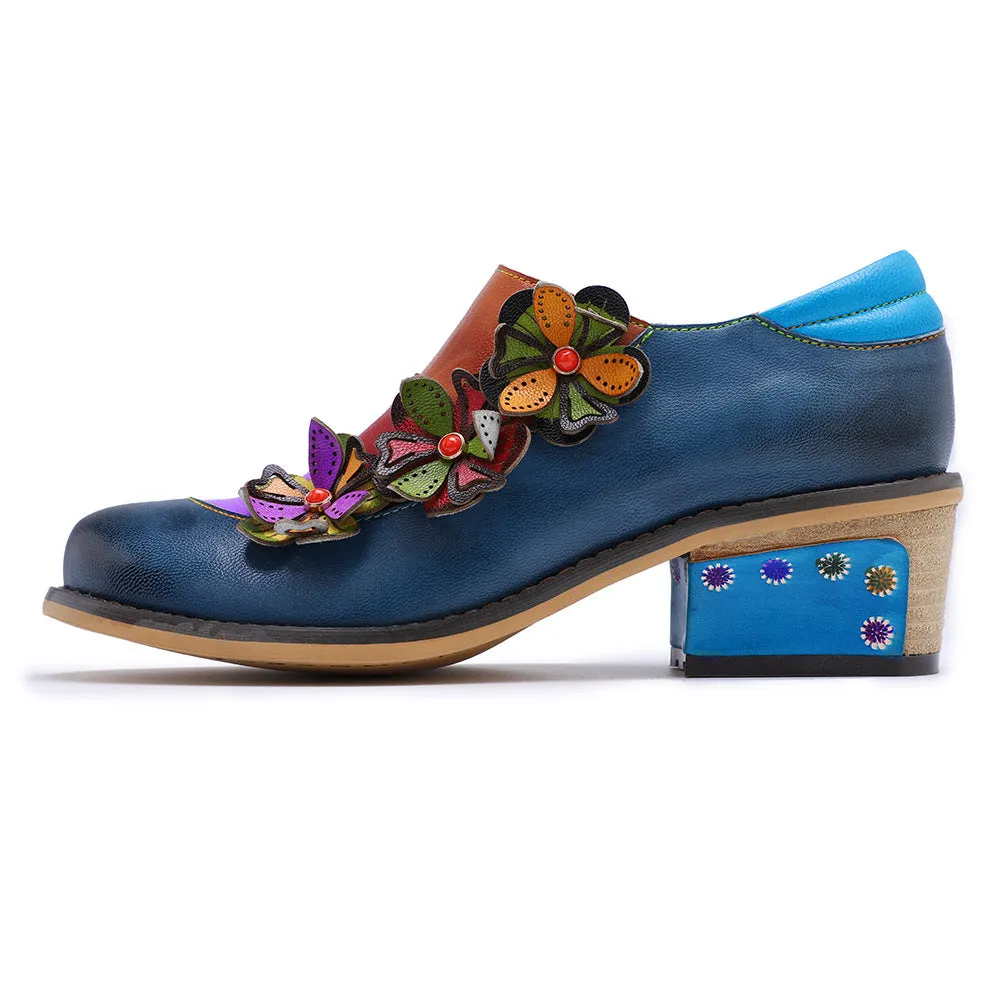 Retro Contrasting Color Comfortable Four-season Shoes Brock Leather Shoes