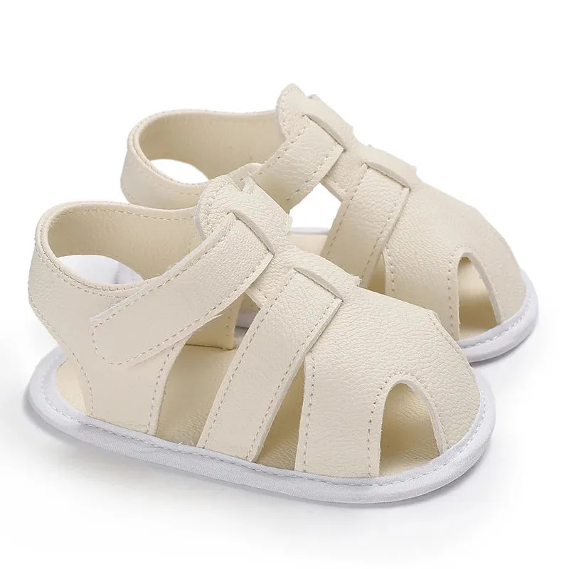 Summer 0-18 Months Baby Sandals Handsome Boys Headband Anti Kick PU Breathable Casual Walking Shoes