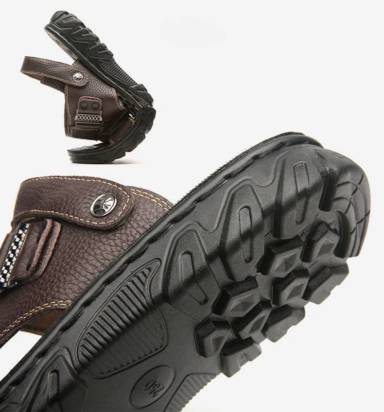 Summer Leather Breathable Men'S Beach Shoes