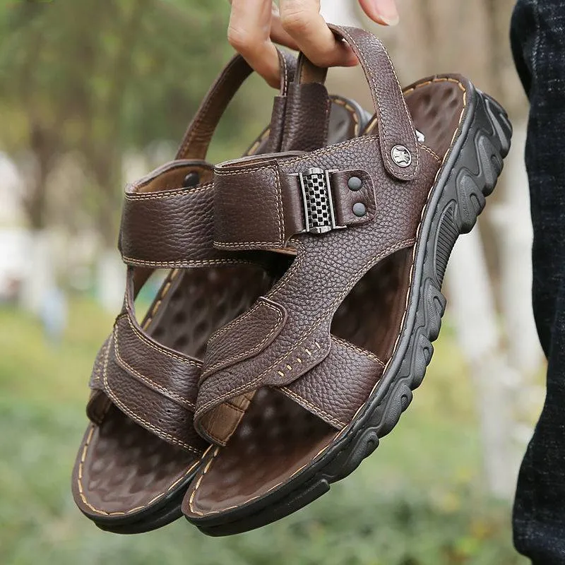 Summer Leather Breathable Men'S Beach Shoes