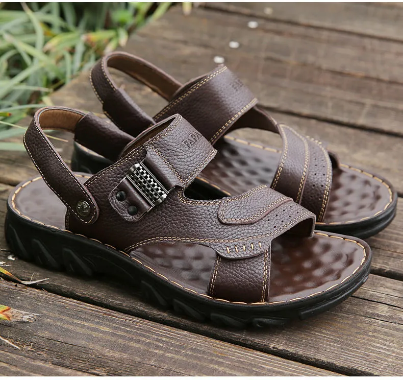 Summer Leather Breathable Men'S Beach Shoes