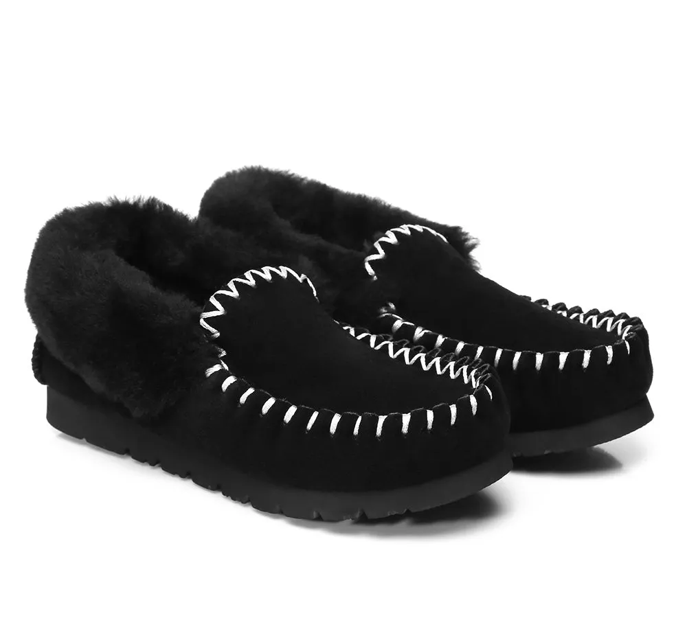 UGG Kids Loafers Sheepskin Wool Ankle Slippers Popo Moccasins