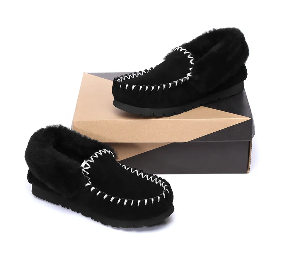UGG Kids Loafers Sheepskin Wool Ankle Slippers Popo Moccasins