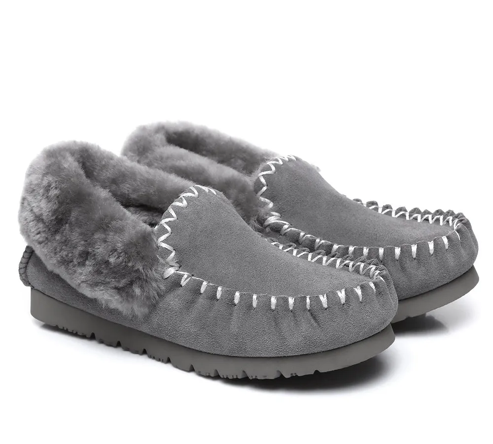 UGG Kids Loafers Sheepskin Wool Ankle Slippers Popo Moccasins