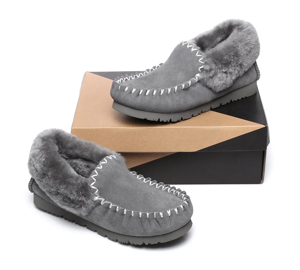 UGG Kids Loafers Sheepskin Wool Ankle Slippers Popo Moccasins