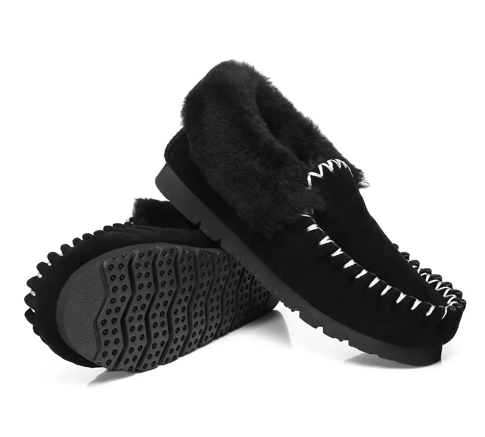 UGG Kids Loafers Sheepskin Wool Ankle Slippers Popo Moccasins