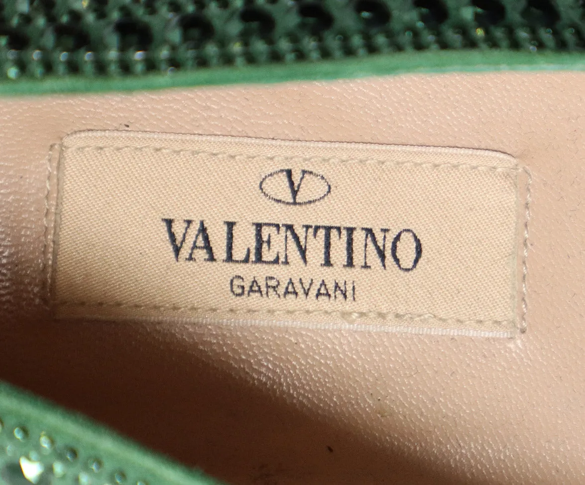 Valentino Green Studded Flats sz 10