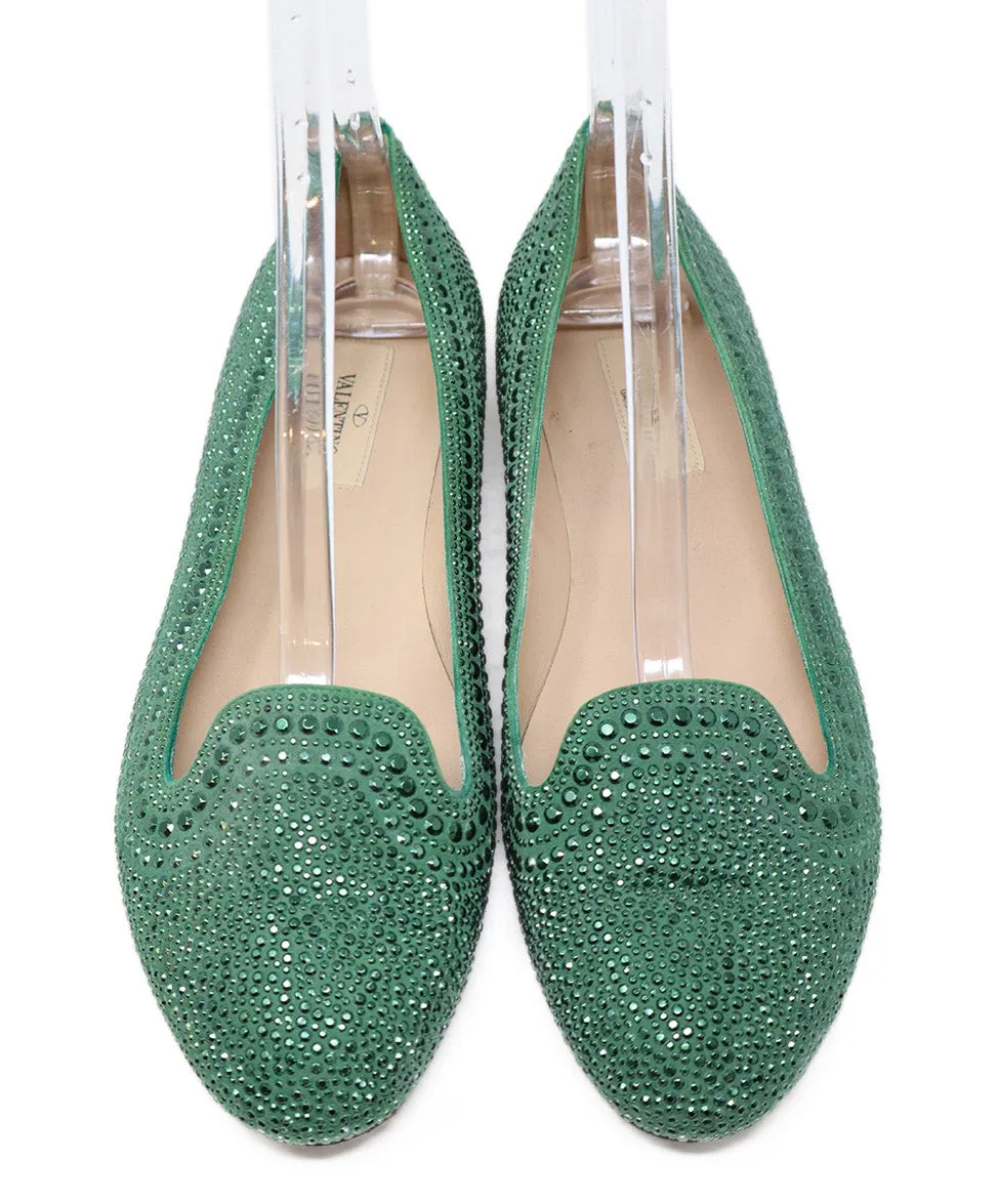 Valentino Green Studded Flats sz 10
