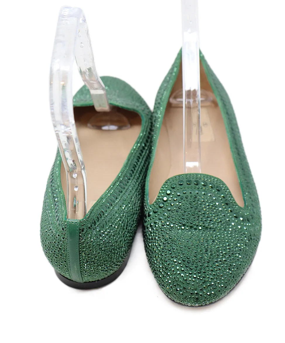 Valentino Green Studded Flats sz 10