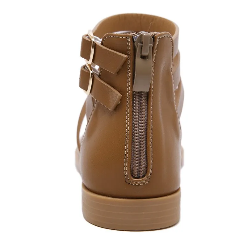 Vanccy Summer Ankle Strap Women Flat Sandals
